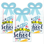 Big Dot Of Happiness Back To School - Square Favor Gift Boxes - First Day Of School Classroom Decorations Bow Boxes - Set Of 12
