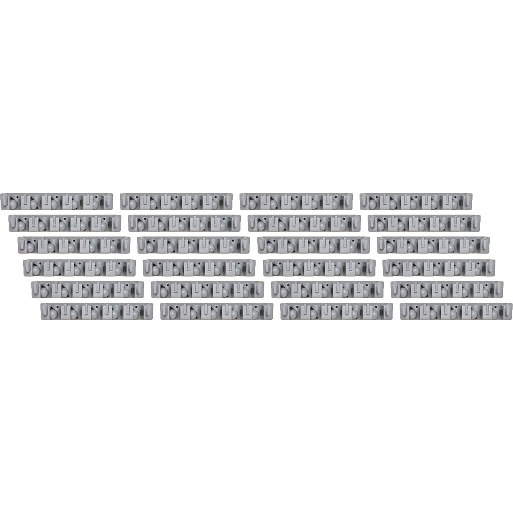 Genuine Joe Cleaning Wall Rack Tool Organizer, 3.8" x 16.5" x 2.8", Gray, 24 Count
