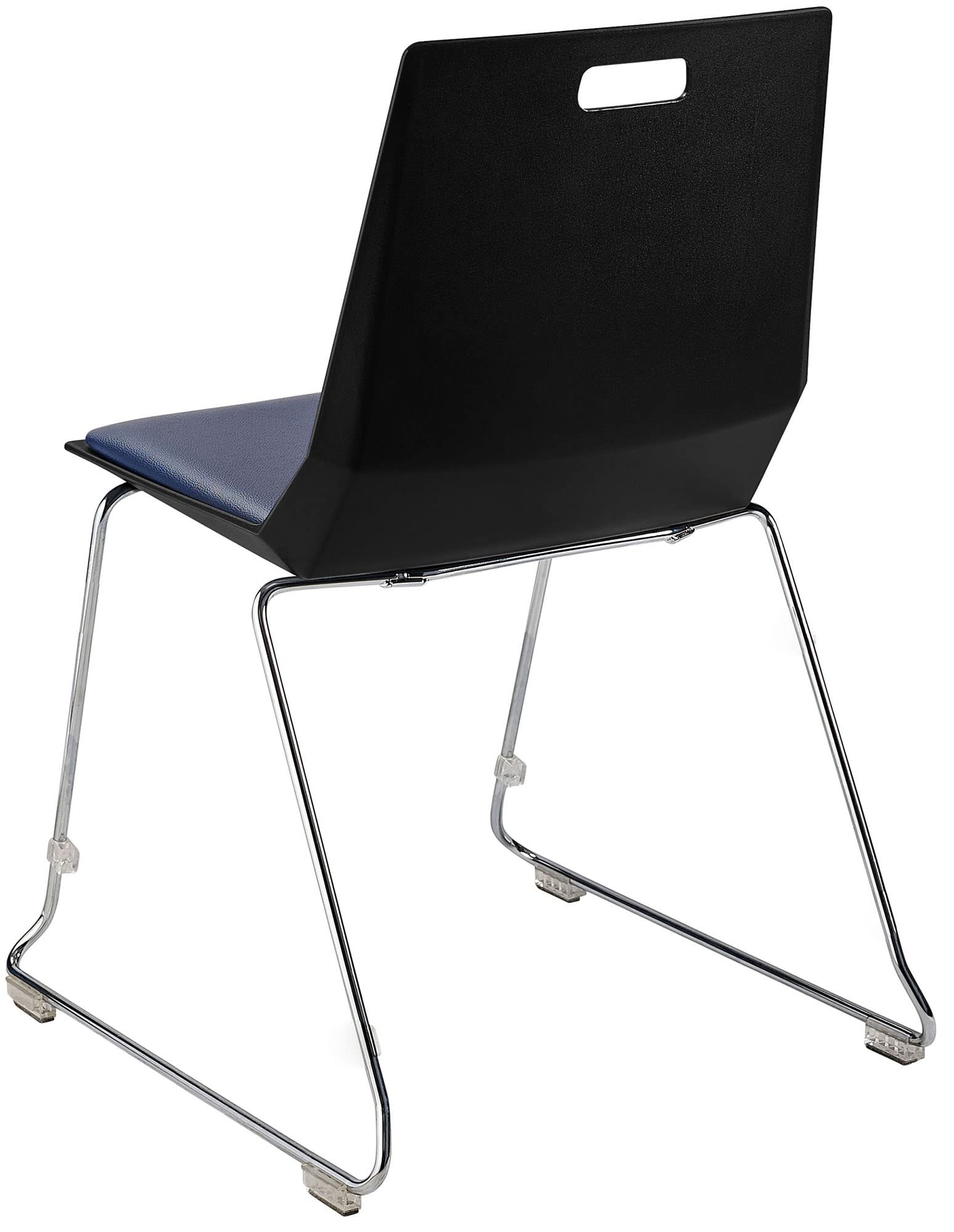 National Public Seating NPS LuvraFlex Stack Chair with Polypropylene Back/Padded Seat - Black/Blue