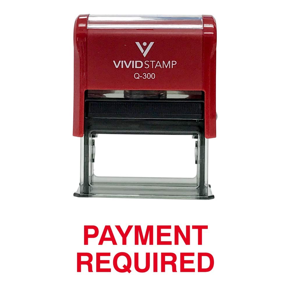 Payment Required Office Self Inking Rubber Stamp (Red Ink) - Large