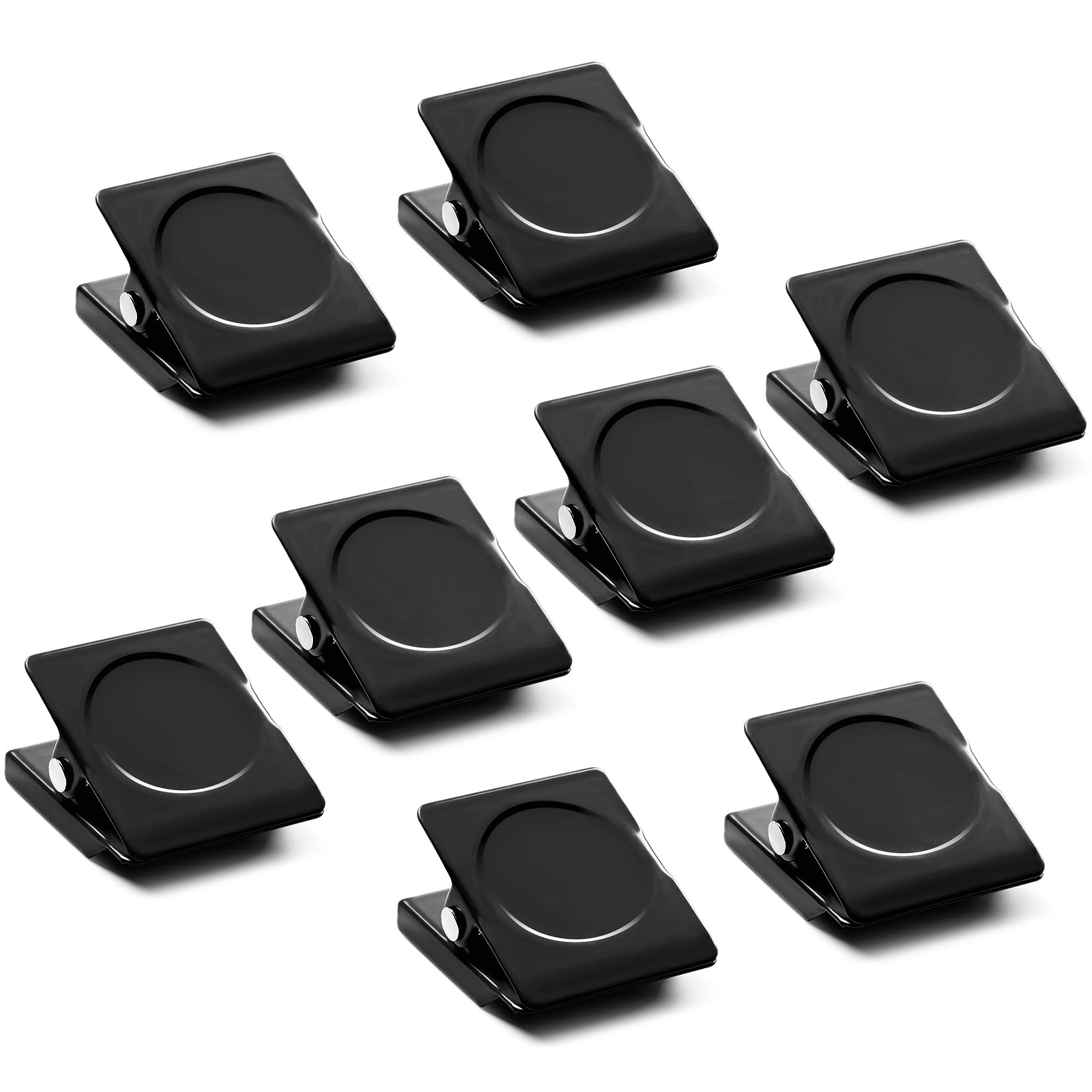 Vndueey 8Pcs Strong Magnetic Clips, Fridge Magnets Whiteboard Magnets, Refrigerator Magnets, Magnet Clips Heavy Duty, Black Clip