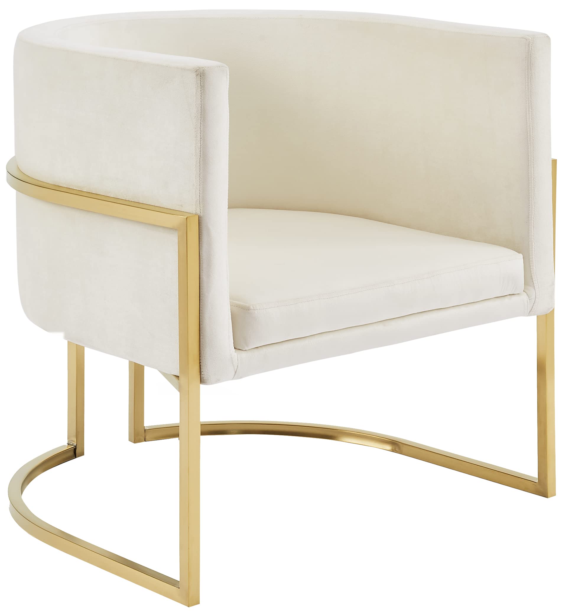 Crosley Furniture Willow Velvet Accent Chair, Creme and Gold