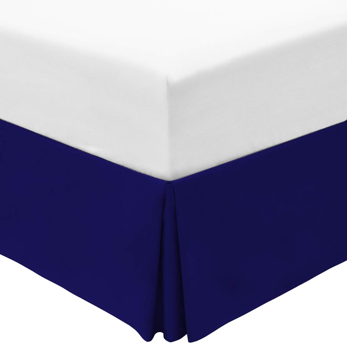Mellanni King Bedskirt - Bed Frame And Box Spring Cover - 15 Tailored Drop Pleated Dust Ruffle - Hotel Luxury Bedding - Easy Fit