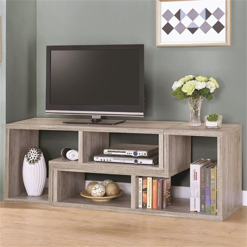 Coaster Furniture Contemporary Convertible Bookcase TV Stand Grey Driftwood 802330