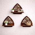 CRAFTZO Wooden Wall Shelf Set for Home Dcor | Decorative Wall Mounted Display Shelf for Living Room, Bedroom & Office | Modern S