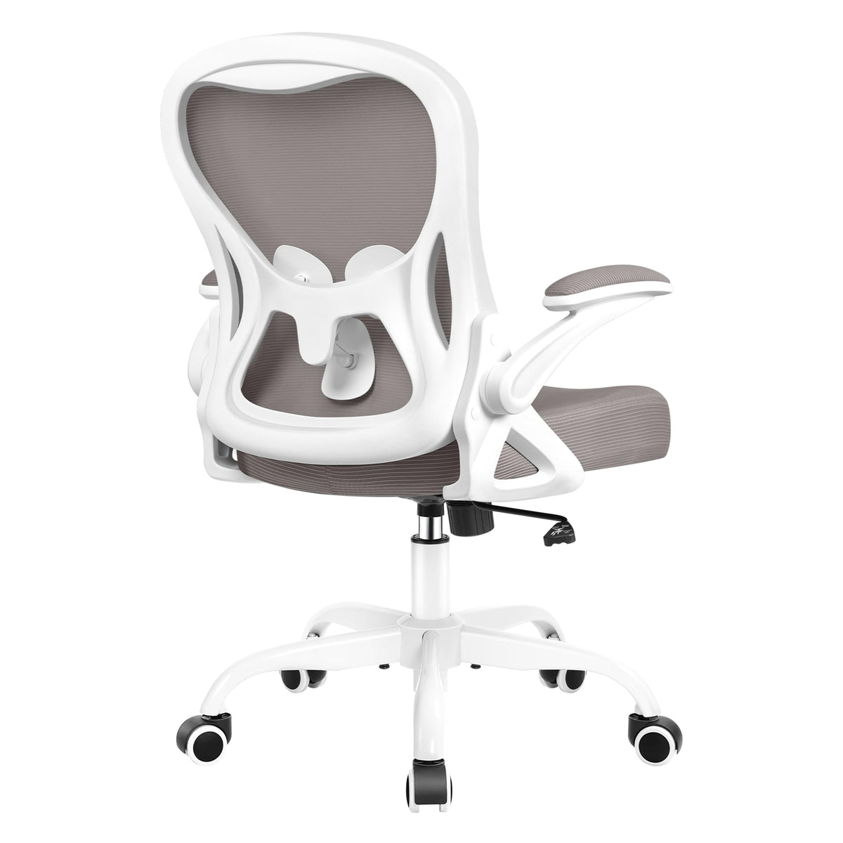 Winrise Office Chair Desk Chair, Ergonomic Mesh Computer Chair Home Office Desk Chairs, Swivel Task Chair Mid Back Breathable Rolling Chair With Adjustable Lumbar Support Flip Up Armrest (Gray)