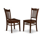 East West Furniture Dlgr3-Mah-W 3 Piece Dining Room Table Set Contains A Round Kitchen Table With Dropleaf And 2 Dining Chairs, 42X42 Inch, Mahogany