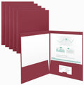 The Gallery Collection, 25 Count, Burgundy, Two Pocket Presentation Folders, Perfect For Sales Material, Important Documents & M