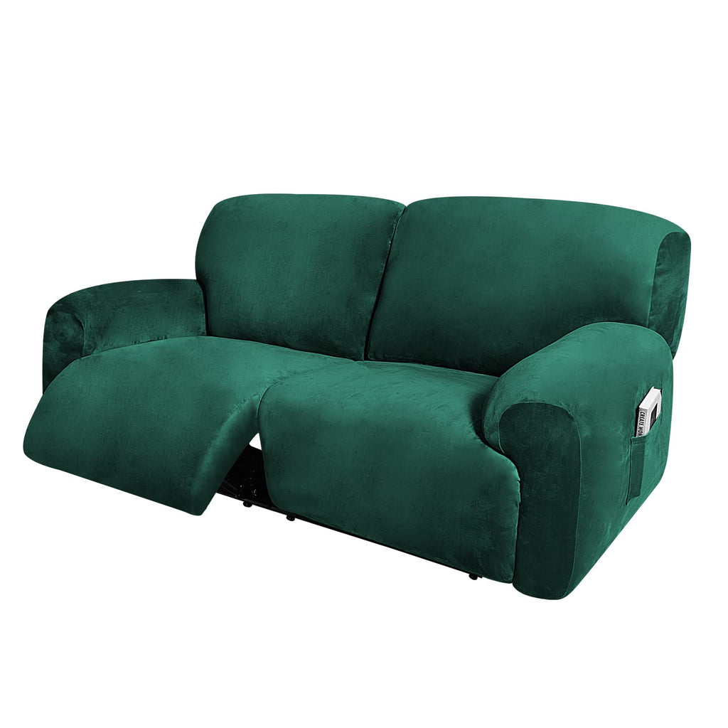 ULTICOR Extra Wide 75'' - 100'', Reclining 2 Seater Sofa Cover, Extra Wide Reclining Love Seat Slipcover, 6-Piece Velvet Stretch