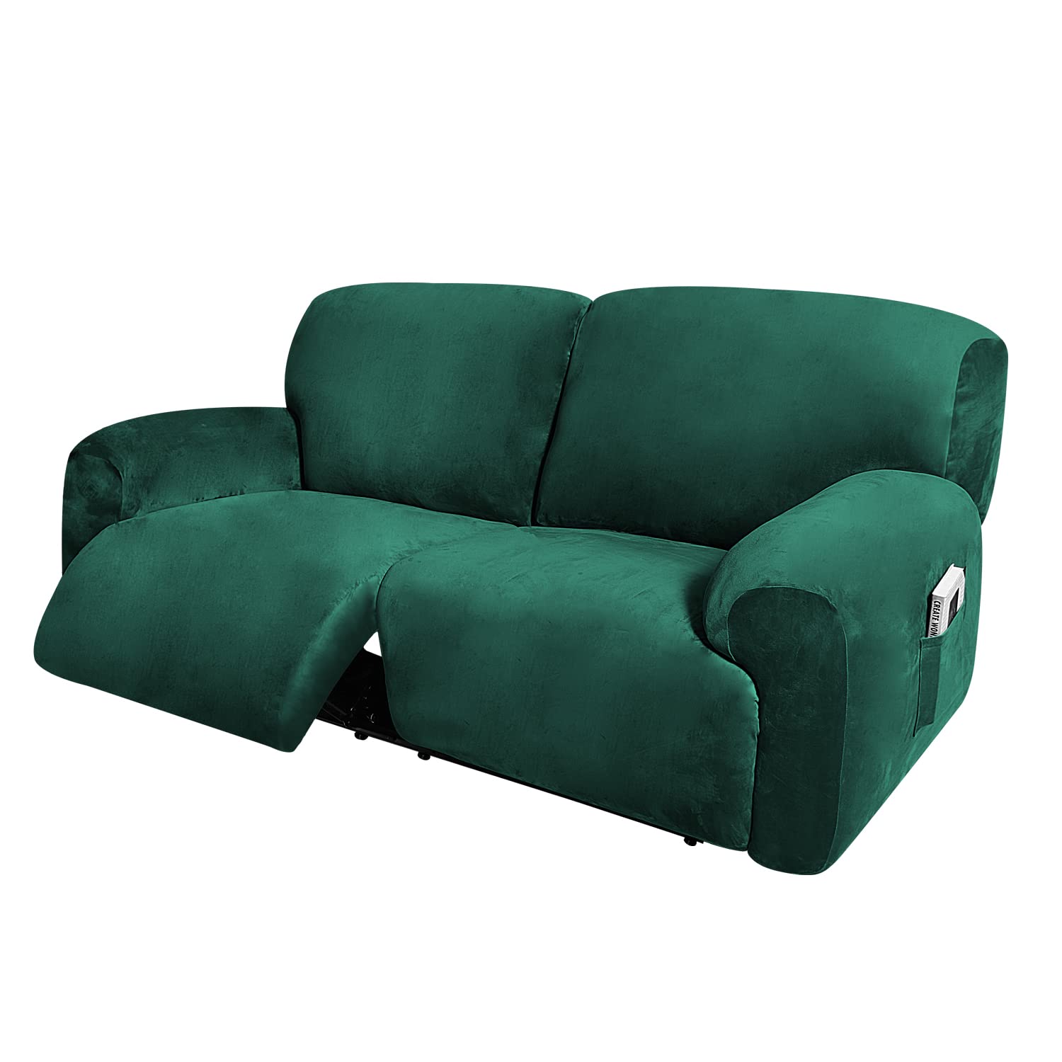 ULTICOR Extra Wide 75'' - 100'', Reclining 2 Seater Sofa Cover, Extra Wide Reclining Love Seat Slipcover, 6-Piece Velvet Stretch