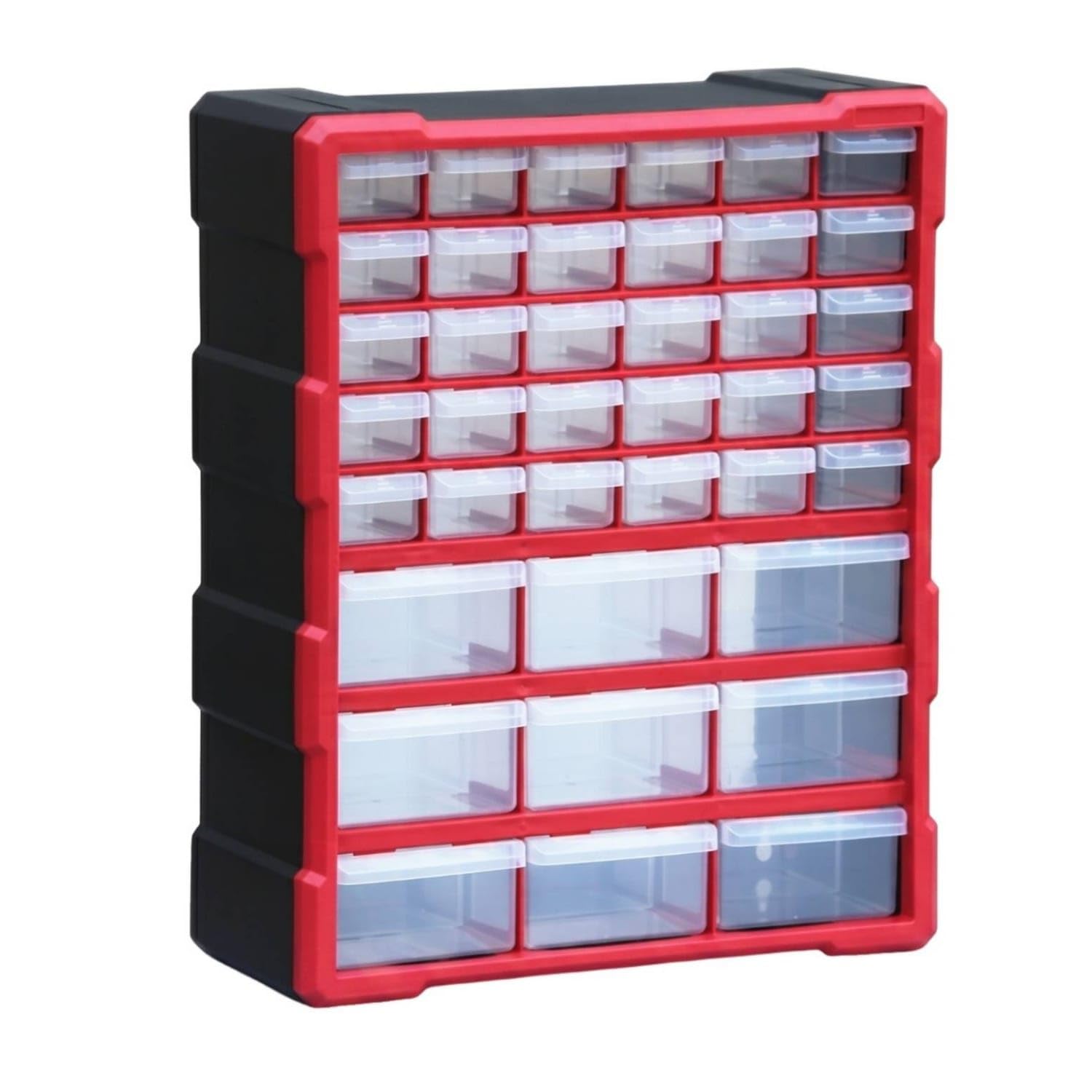 Zoomella Translucent Drawers 39Drawer Cabinet Removable Divider 39Drawer Organizer, Export 39Dr Red|Organizers|Home & Garden