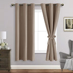 Jiuzhen Taupe Blackout Curtains For Bedroom - Light Blocking And Noise Reducing Grommet Curtains For Living Room Darkening Curtains, Set Of 2 Window Curtain Panels, 38 X 63 Inch Length