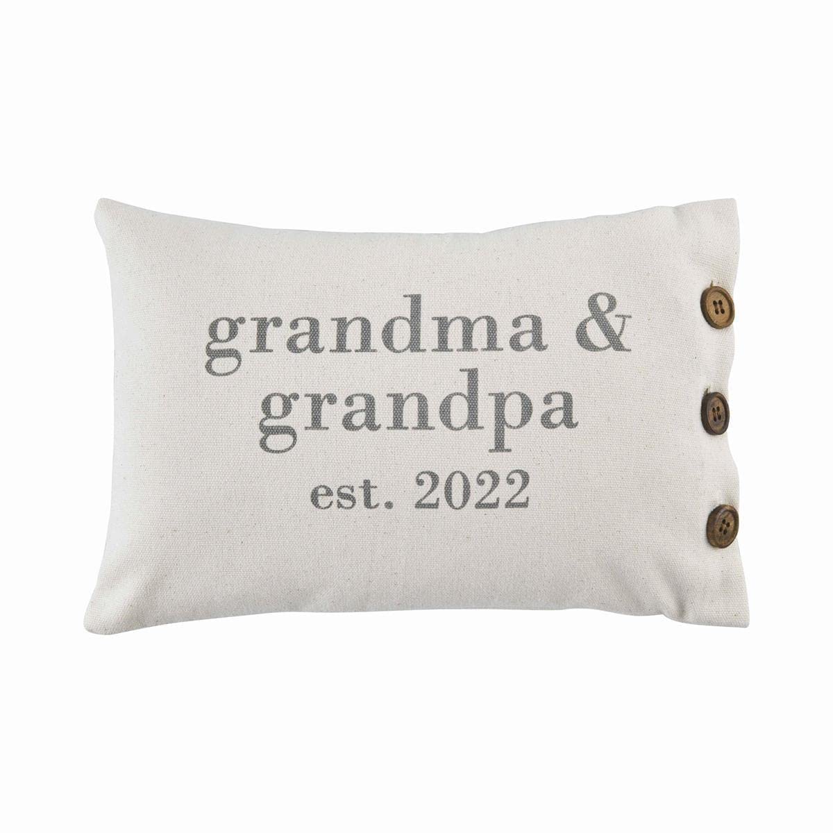 Mud Pie, Grandparents, Est. 2022 Pillow, 12' X 8', 1 Count (Pack Of 1)