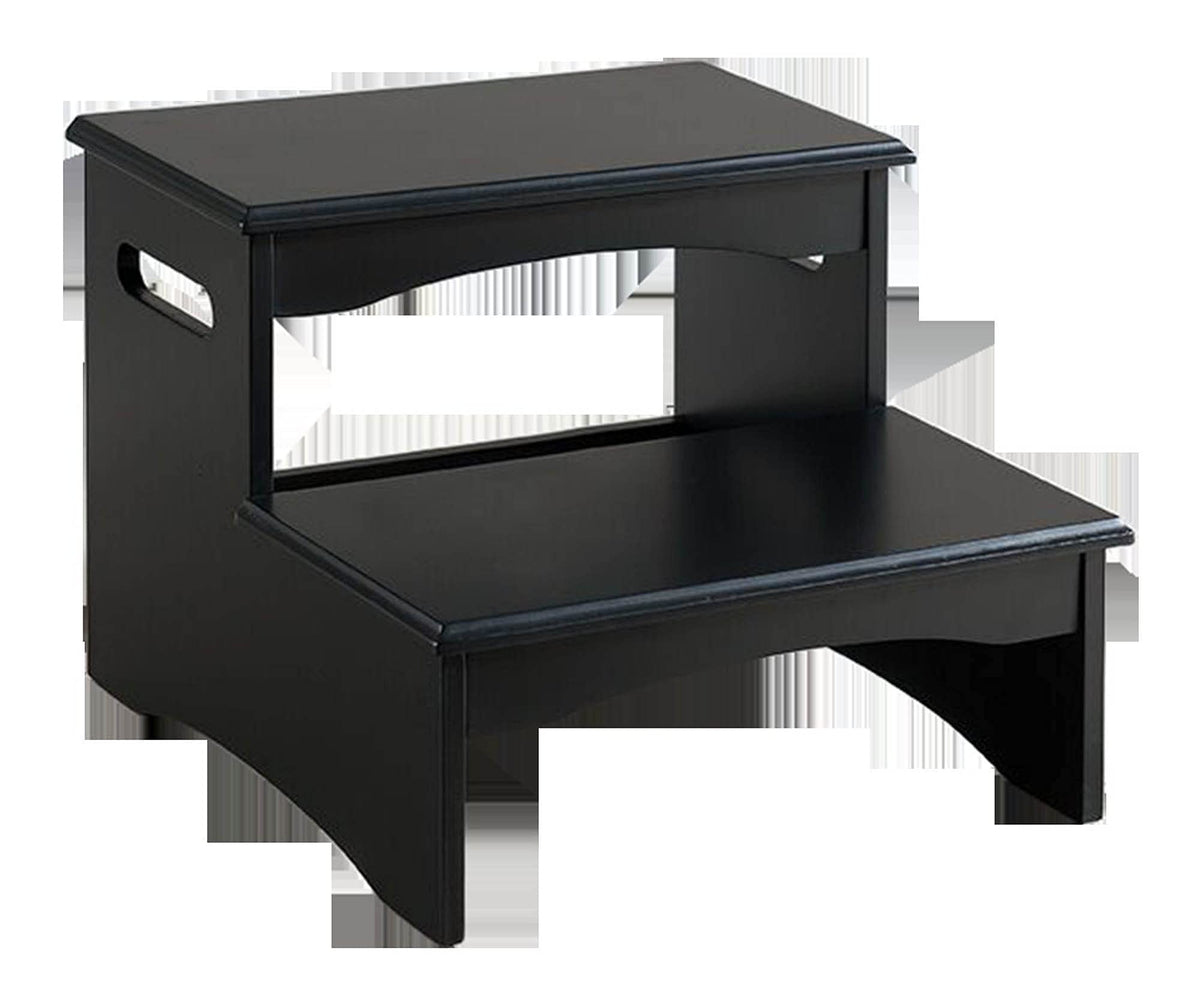 Pilaster Designs Contemporary Black Wood Joliet Two-Step Bedroom Step Stool