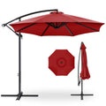 Best Choice Products 10ft Offset Hanging Market Patio Umbrella w/Easy Tilt Adjustment, Polyester Shade, 8 Ribs for Backyard, Poo