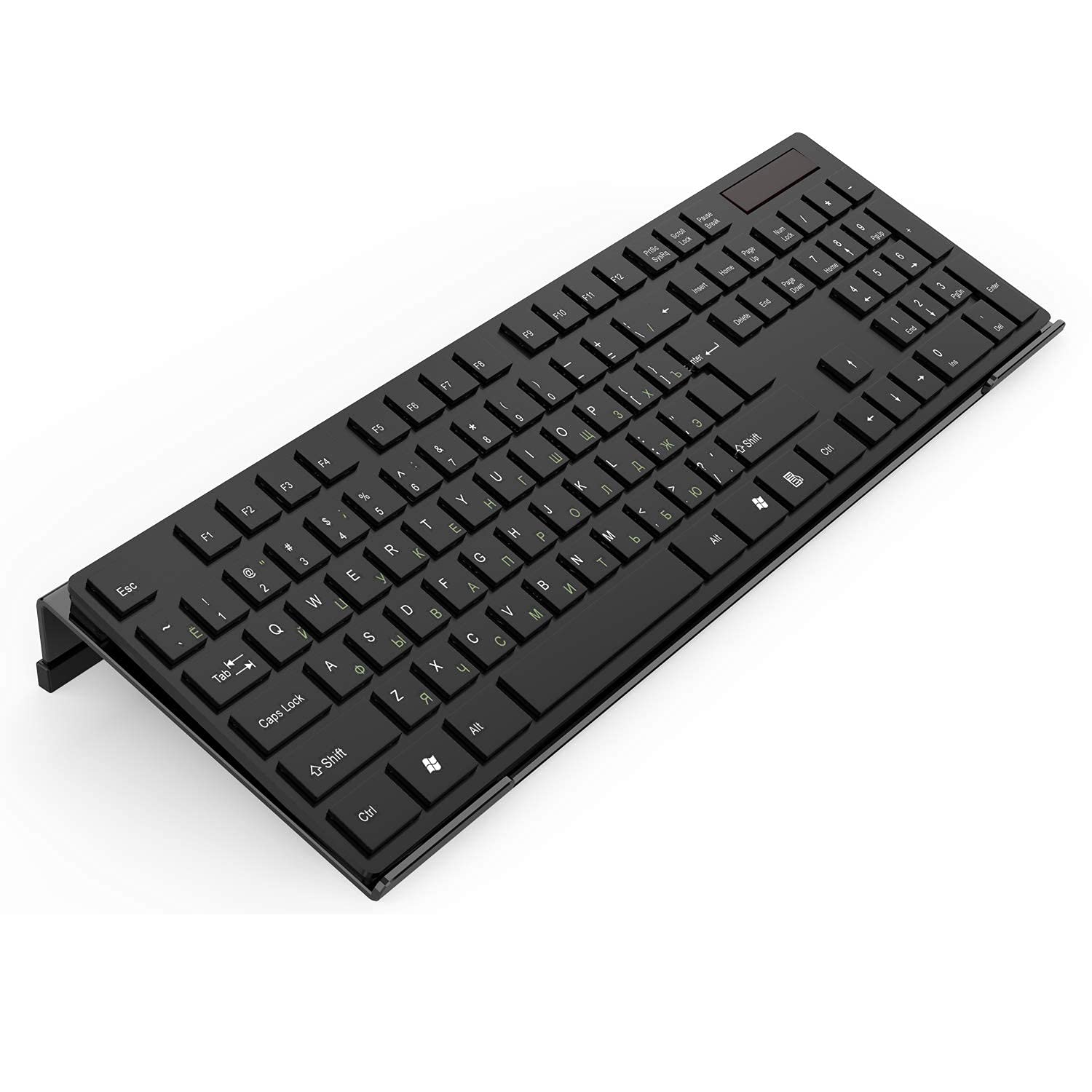 Kotemon Acrylic Tilted Computer Keyboard Stand For Ergonomic Typing, Keyboard Tray Holder With Silicone Non-Slip Case, Black