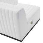 Modway Conjure Modern Channel Tufted Fabric Right-Arm Chair In White