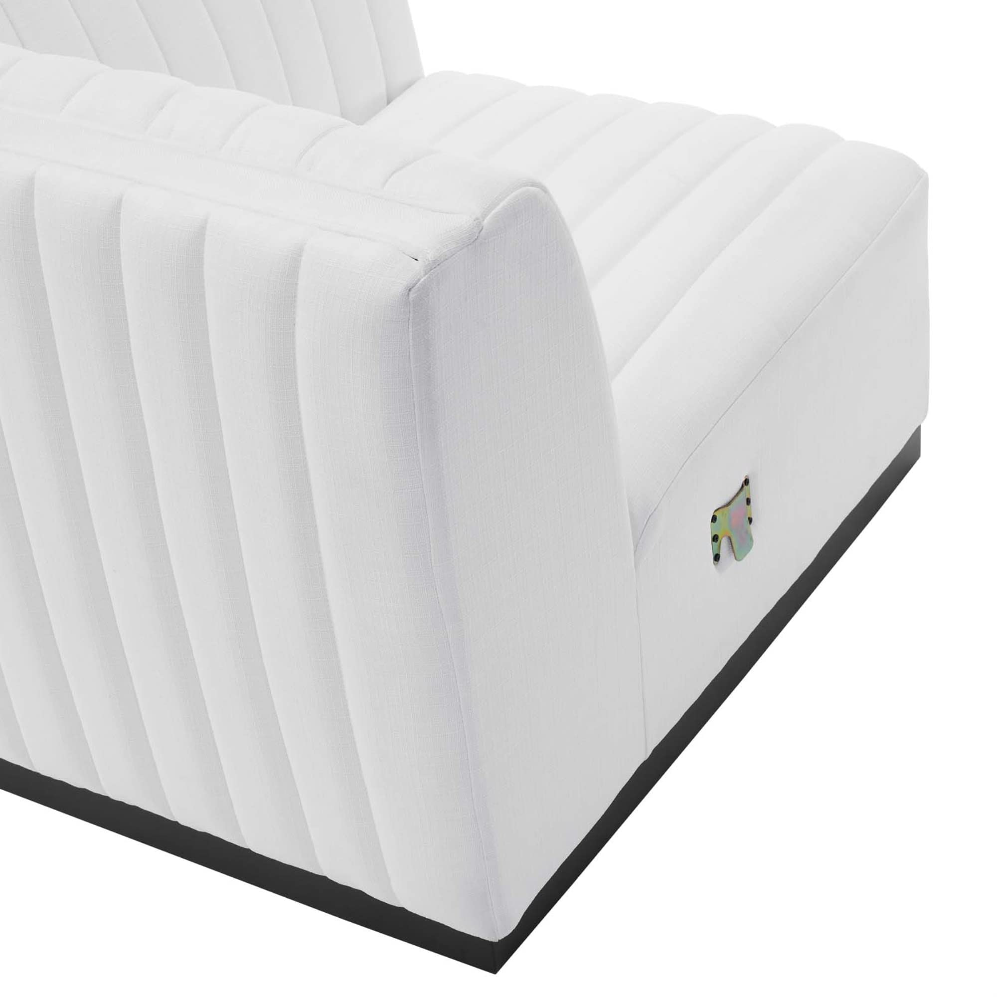 Modway Conjure Modern Channel Tufted Fabric Right-Arm Chair In White