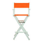 Casual Home Director'S Chair ,White Frame/Tangerine Canvas,30" - Bar Height