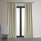 Hpd Half Price Drapes Signature Velvet Thermal Blackout Curtains For Living Room 96 Inch Long (1 Panel) Rod Pocket Insulated Blackout Curtains For Bedroom Window Curtains, 50W X 96L, Cool Beige