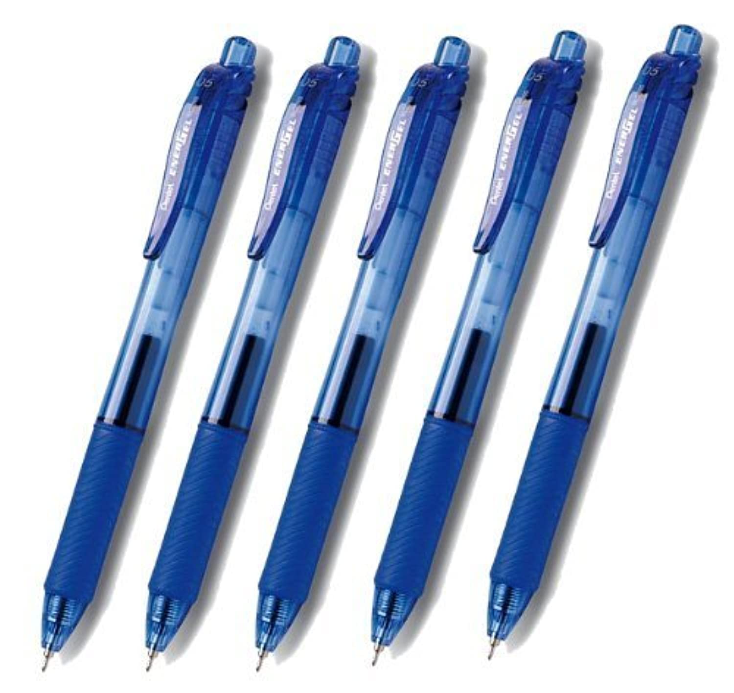Pentel Energel X Rubber Grip & Click Retractable Fine Line, Needle Tip -Bln-105- Cost Performance Model -0.5Mm-Blue Ink-Value Se