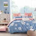 Kesar Enterprises Polycotton Polyester Polyfill 120 Gsm Reversible Double Bed Comforter, Blanket, Queen (90X100 Inch) Blue & Whi