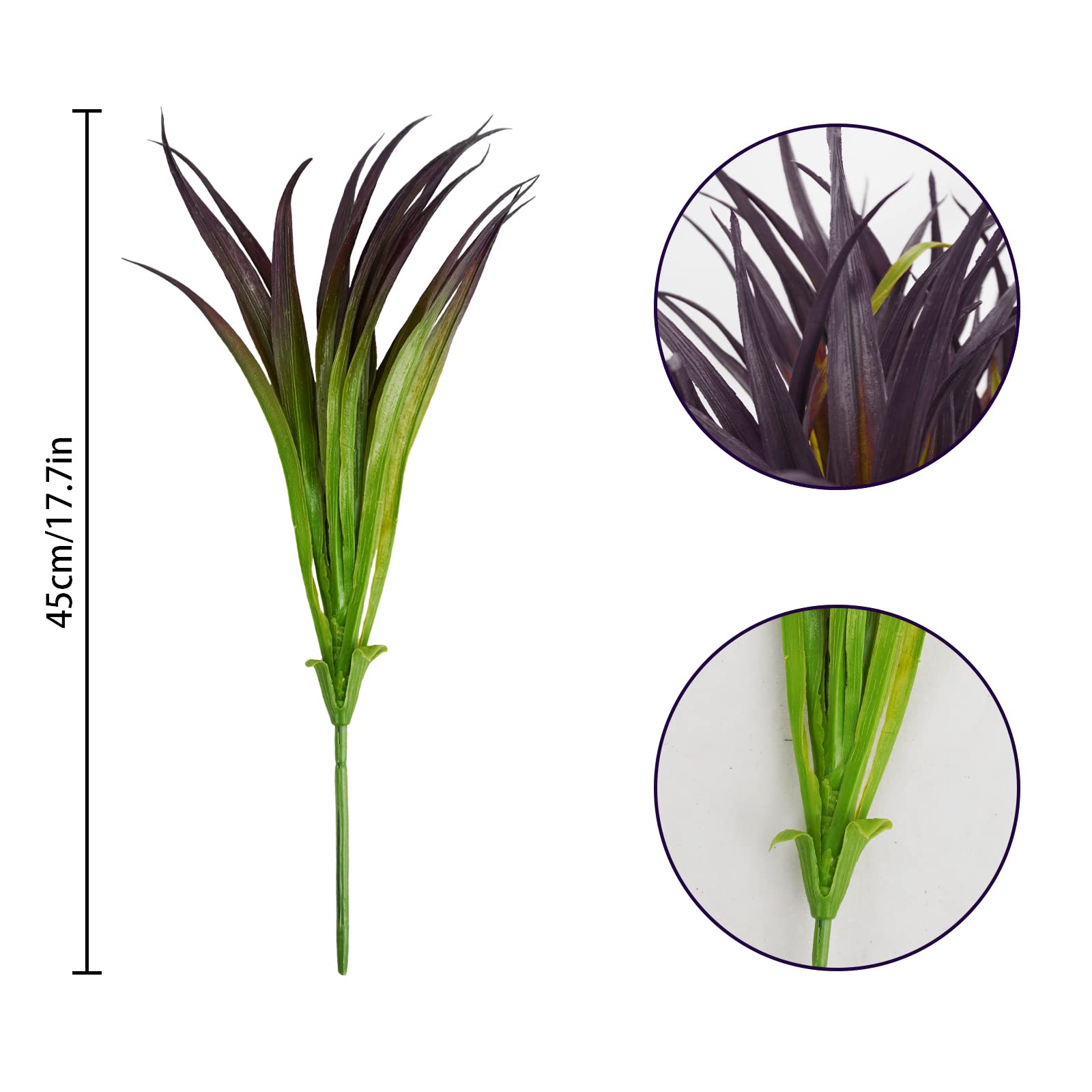 Phliofd 16Pcs Artificial Grass Fake Grass Plants 17.3In Outdoor Plants Uv Resistant Faux Greenery Stems For Home Window Garden P