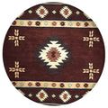 Rizzy Home Alora Decor Ryder 10' Round Tribal Burgundy/Tan/Sage/Navy Hand-Tufted Rug