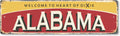 Smartsign 4 X 14 Inch Alabama State Vintage Metal Sign Welcome To Heart Of Dixie   , 40 Mil Rustproof Aluminum With Clear Overco