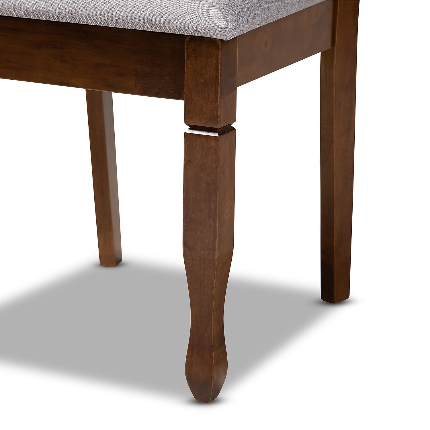 Baxton Studio Augustine Modern And Contemporary Grey Fabric Upholstered And Walnut Brown Finished Wood 4-Piece Dining Chair Set Set