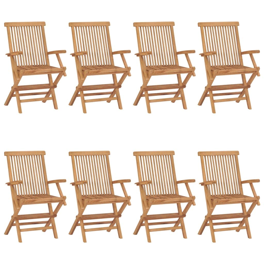 vidaXL Solid Teak Wood Patio Chairs - Thumbnail 3