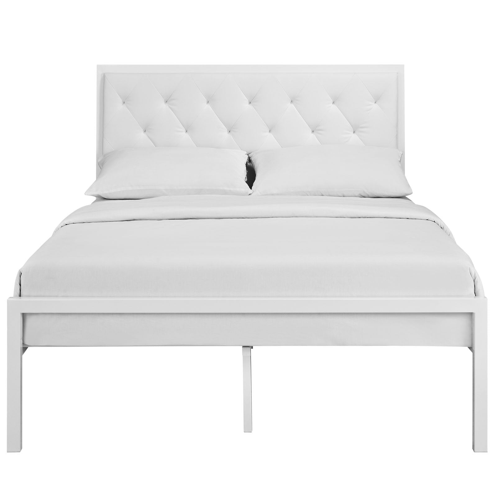 Modway Mia Queen Vinyl Bed In White White