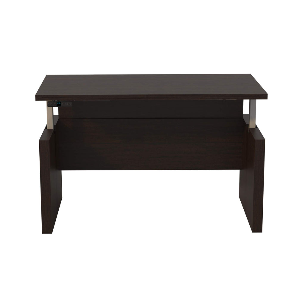 Aberdeen Height-Adjustable Desk, Straight Front Top & Base, 72" W Mocha