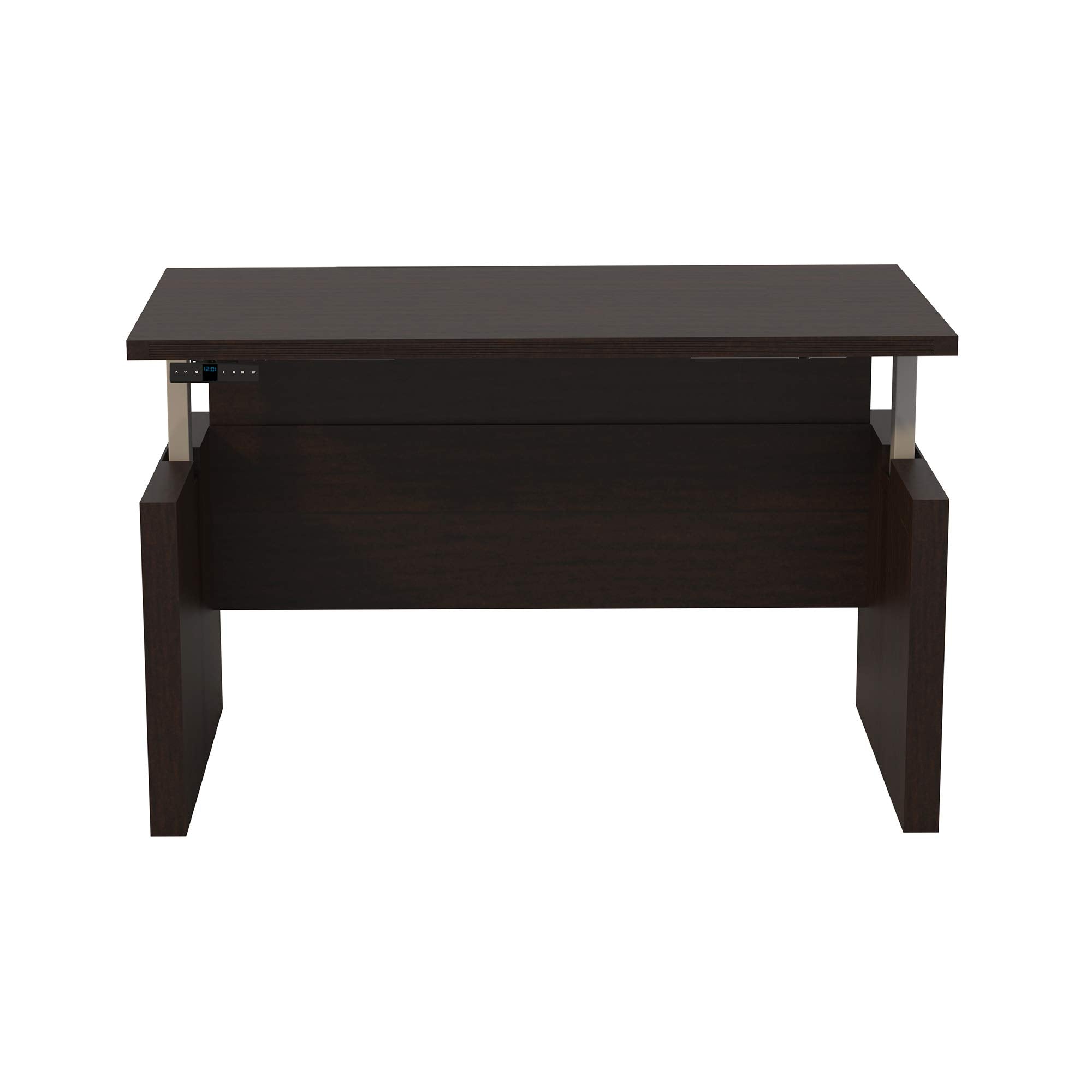 Aberdeen Height-Adjustable Desk, Straight Front Top & Base, 72" W Mocha