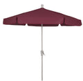 FiberBuilt Umbrellas Garden Umbrella, 7.5 Foot Burgundy Canopy and White Pole