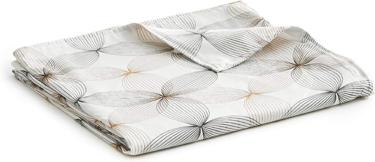 Ynm Exclusive Cooling Duvet Cover For Weighted Blankets With 16 Strings (Khaki Flower, 80'X87')