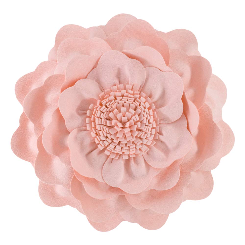 Jwh 3D Flower Throw Pillow Cover Aesthetic Decorative Round Accent Pillow Case Floral Cushion Handmade Pillowcase For Girls Bed
