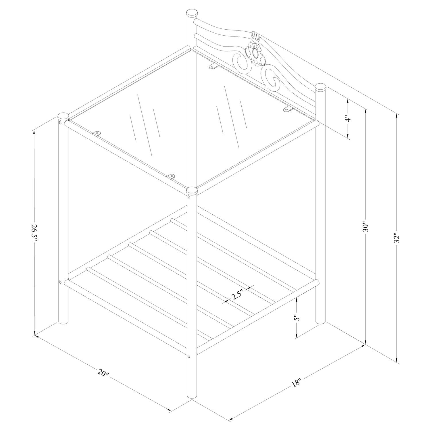 Coaster Home Furnishings Sydney 2-shlef Nightstand Antique Brushed Gold