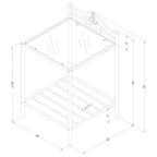 Coaster Home Furnishings Sydney 1-Shelf Nightstand, Brushed Gold, 20"W x 20"D x 32"H, Model 300172, Glass Material