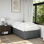 vidaXL - Twin upholstered Bed Frame Dark Gray - Contemporary Fabric Bedstead - Sturdy Base & Mattress Support