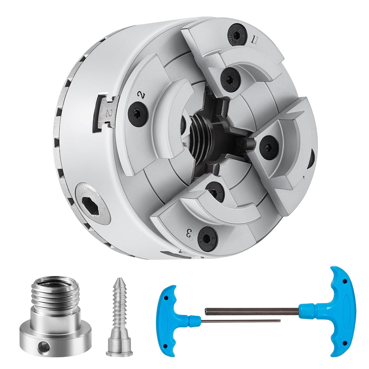 VEVOR KP96 Lathe Chuck, 4-Jaw 3.75'' Diameter, Metal Lathe Chuck Turning Machine Accessories, Self-centering Tool, for Lathe, Pr