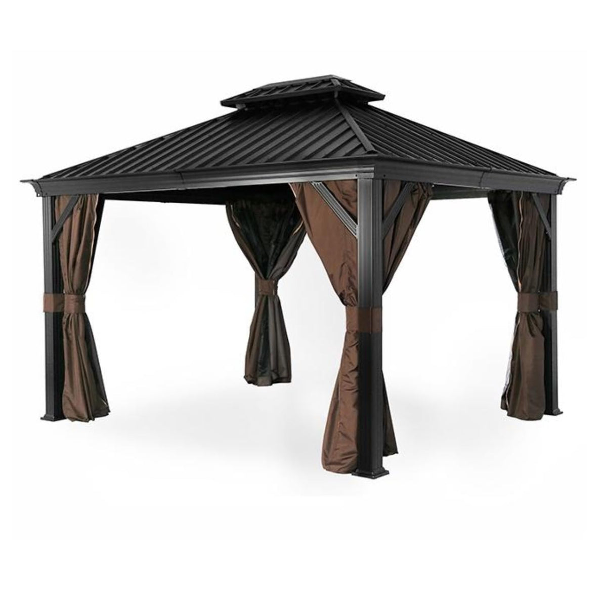 Outdoor Leisure Products Model 10600003 Hard Top Metal Gazebo Measuring 10 Feet By 12 Feet