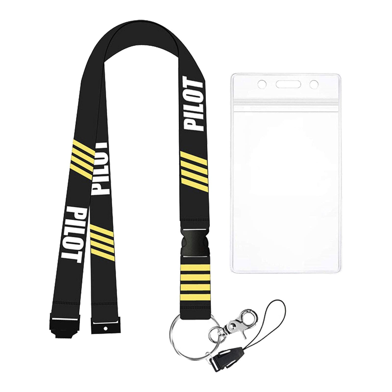 Alamscn Pilot Lanyard Plane Aircraft Lanyards Keychain Id Badge Holder Detachable Neck Strap Safety Keys Lanyard Keyring