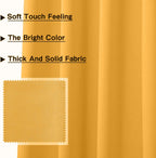 Mysky Home Blackout Curtains For Bedroom, Grommet Room Darkening Curtains, Amazing Triple Weave Thermal Insulated Curtains, 1 Curtain Panel, 42 X 72 Inch, Yellow
