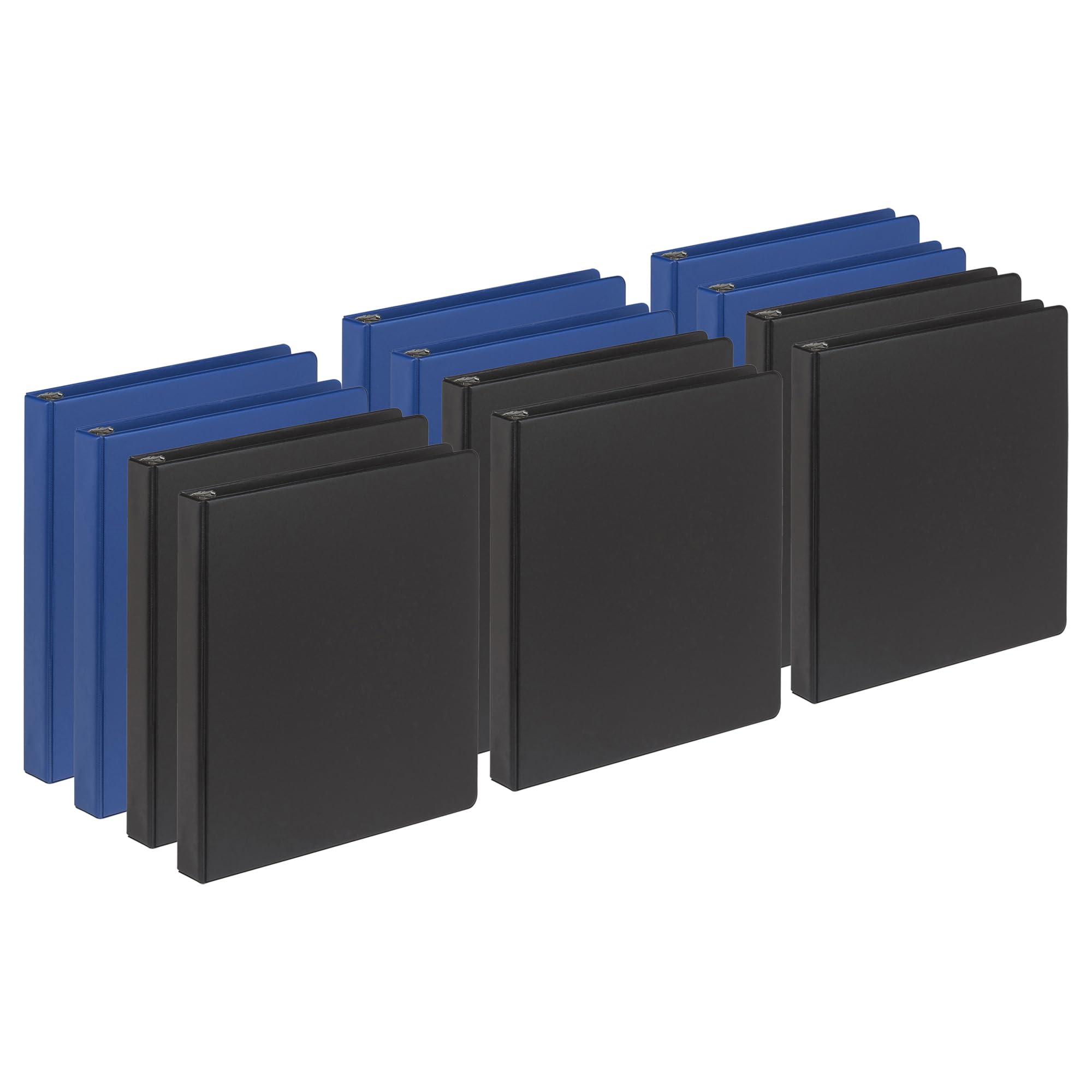 Samsill 1 Inch Document Storage Binder, Made In Usa, Fsc 100% Recyled Chipboard, Round Ring, 3 Ring Binder, 12 Pack, Assorted