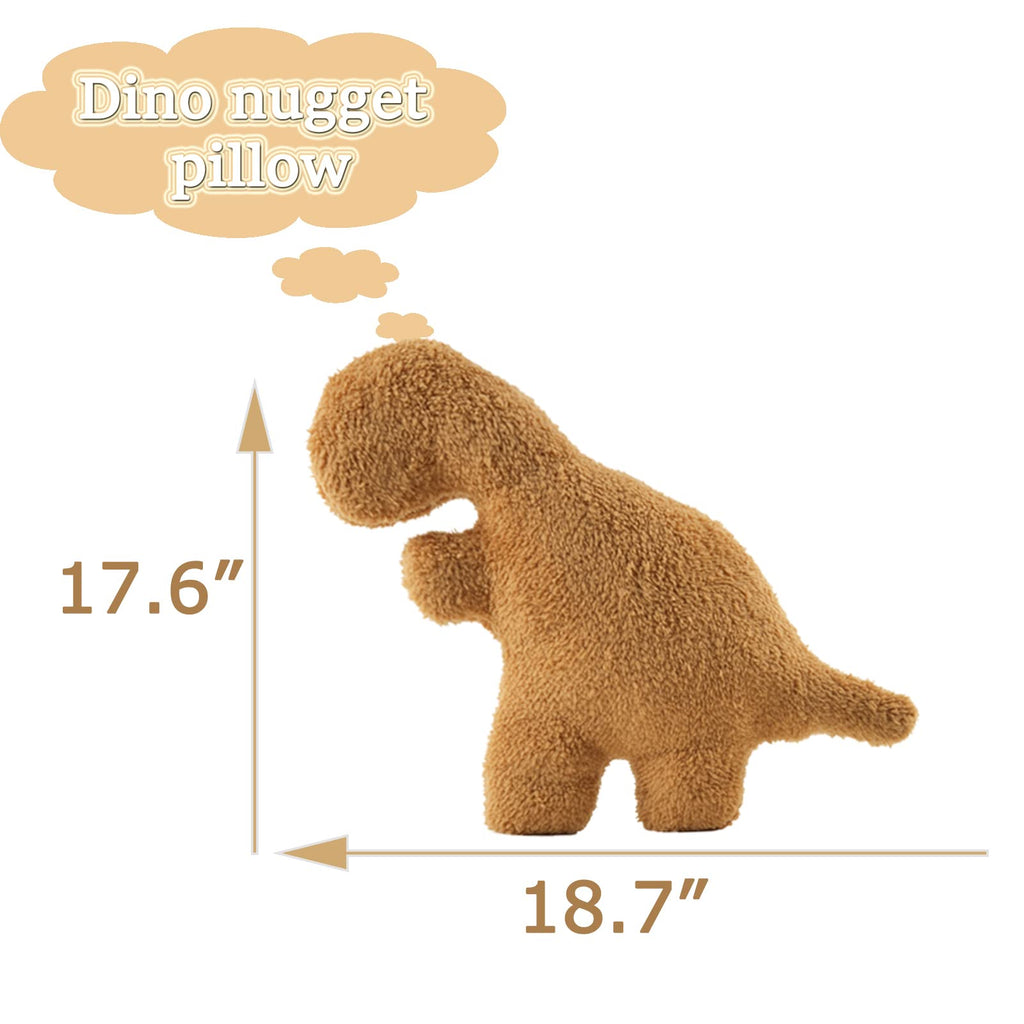 Nxchizs Dino Nugget Pillow Large, 18.7' Chicken Nugget Plush Room Decor, Cute Dino Throw Pillow Dinosaur Stuffed Animal,Funny B