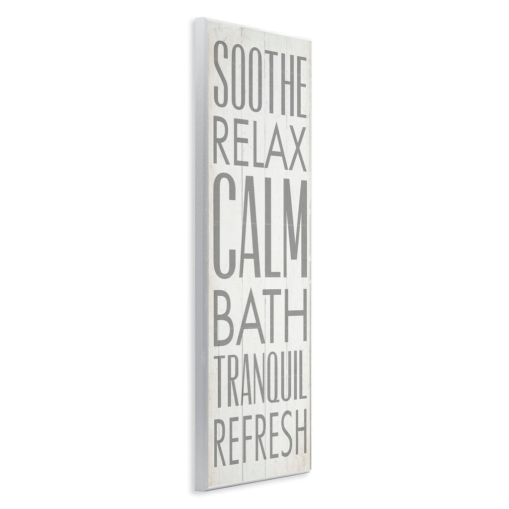 Stupell Home D  Cor Soothe Calm Relax Bath Bathroom Wall Plaque, 7 X 0.5 X 17, Proudly Made In Usa