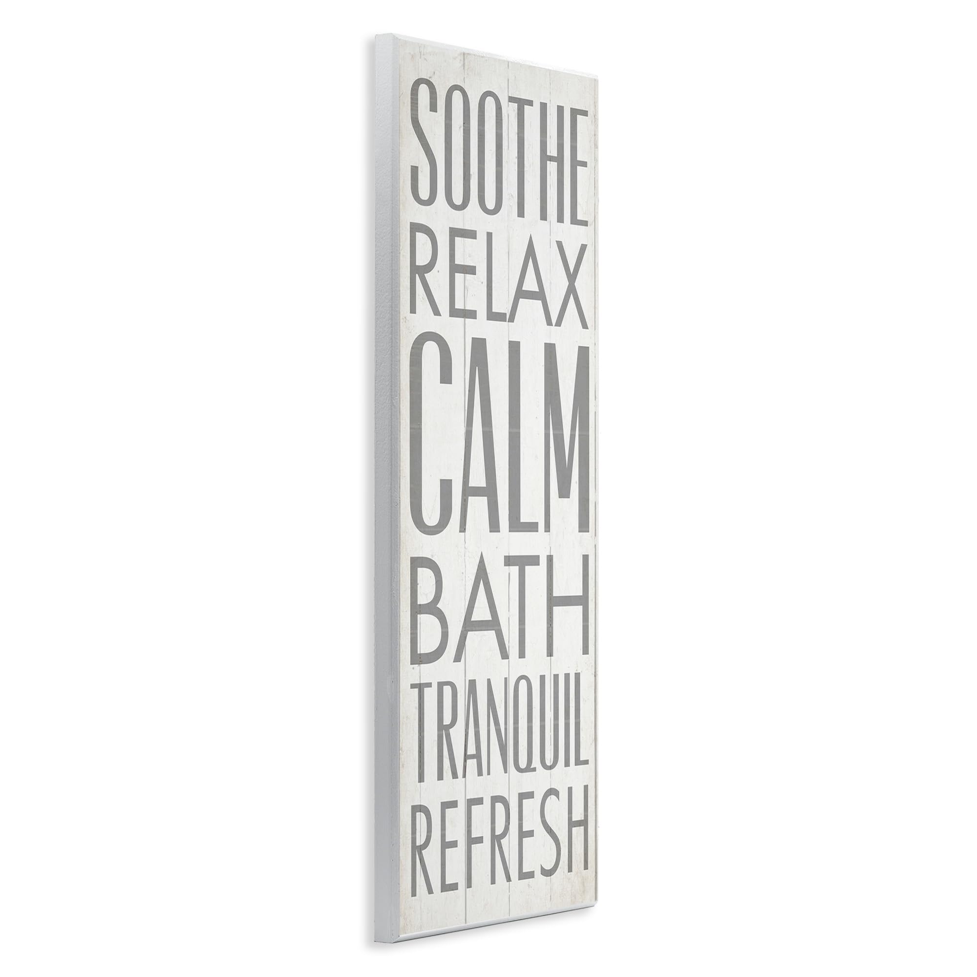 Stupell Home D  Cor Soothe Calm Relax Bath Bathroom Wall Plaque, 7 X 0.5 X 17, Proudly Made In Usa