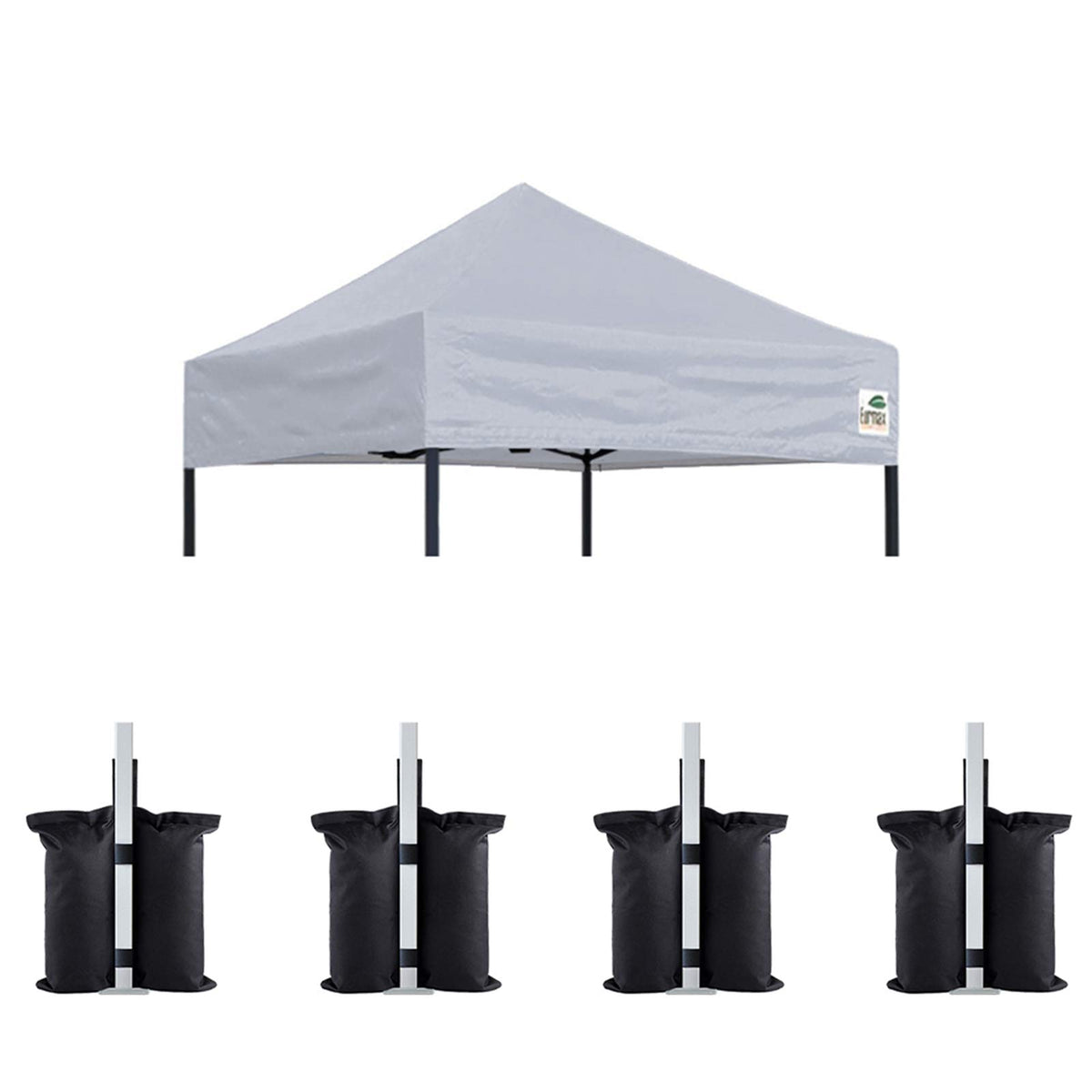 Eurmax Usa Pop Up Canopy Replacement Canopy Tent Top Cover, Instant Ez Canopy Top Cover Only,Bonus 4Pc Pack Canopy Weight Bag(5X