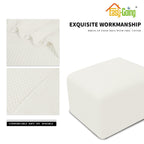 Easy-Going Stretch Square Ottoman Cover Folding Storage Stool Furniture Protector Soft Rectangle Slipcover With Elastic Bottom (15X15X15Inch, Cream) X-Small